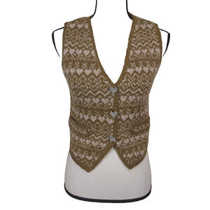 Quirky Chic ZARA Wool Blend Knit Vest - Rhinestone Detail M